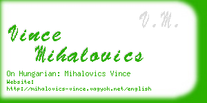 vince mihalovics business card